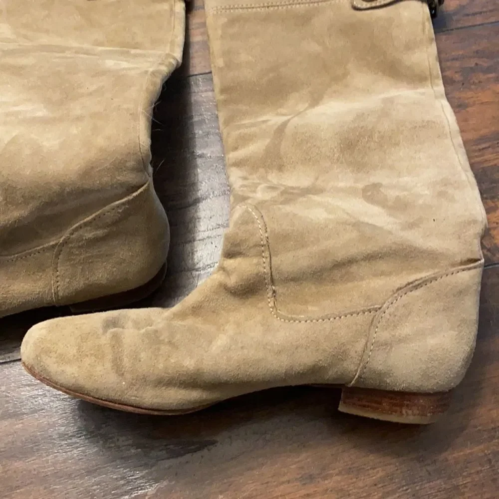 Coach Benita Dark tan  Suede Leather Knee High Boots - Size 6 b in GUC